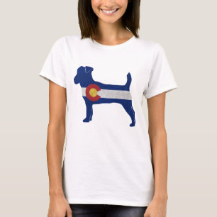 Jack Russell Terrier Dog Breed Colorado Flag T-Shirt