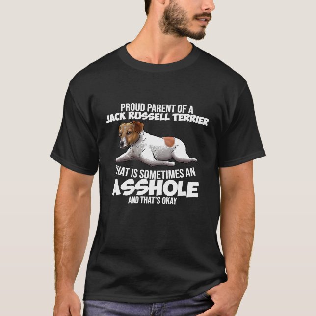 Jack Russell Terrier Dog Breed Portrait Funny Pet  T-Shirt (Front)