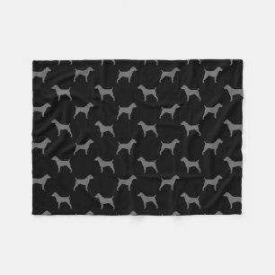 Jack Russell Terrier Dog Breed Silhouettes Pattern Fleece Blanket