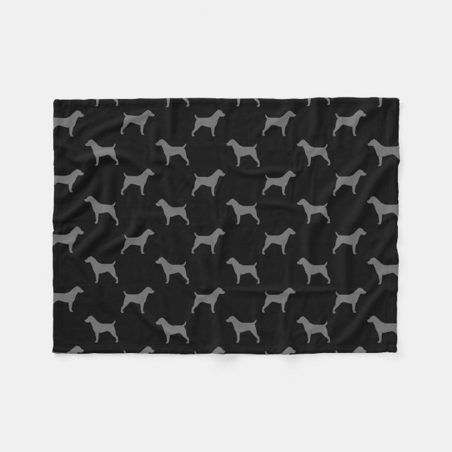 Jack Russell Terrier Dog Breed Silhouettes Pattern Fleece Blanket (Front (Horizontal))