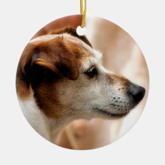 JACK RUSSELL TERRIER DOG CERAMIC ORNAMENT (Front)