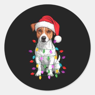 Jack Russell Terrier Dog Christmas Sweater Xmas Pe Classic Round Sticker