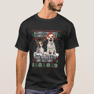 Jack Russell Terrier Dog Christmas Tree Lights Pup T-Shirt