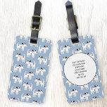 Jack Russell Terrier Dog Custom Luggage Tag<br><div class="desc">A pattern of Jack Russell Parson Terrier dogs on a blue background.  Change the contact details on the back to personalise.</div>