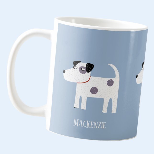 Jack Russell Terrier Dog Custom Name Coffee Mug (Jack Russell Parson Terrier dog personalized coffee mug)