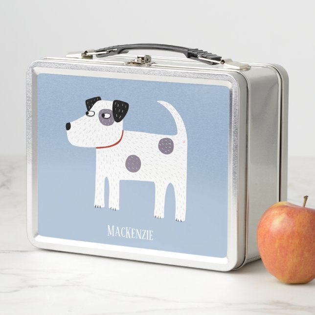 Jack Russell Terrier Dog Custom Name Metal Lunch Box (In Situ)