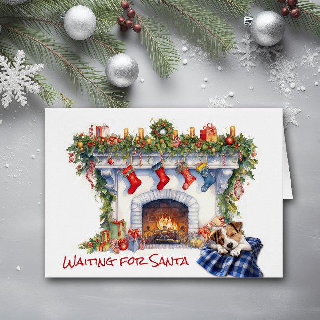 Jack Russell Terrier Dog Fireplace Wait for Santa (Creator Uploaded)