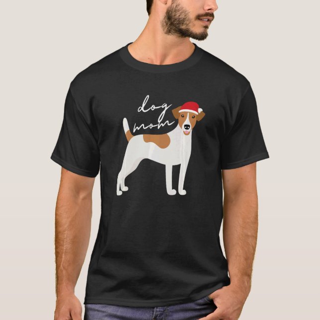 Jack Russell Terrier Dog Mom Christmas T-Shirt (Front)