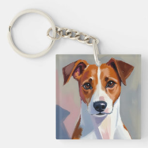 Jack Russell Terrier   Dog Painting Pet Key Ring