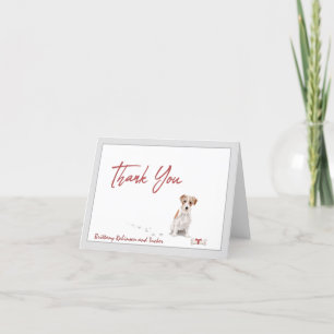Jack Russell Terrier Dog Personalise Bone    Thank You Card