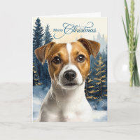 Jack Russell Terrier Dog Pine Forest Christmas