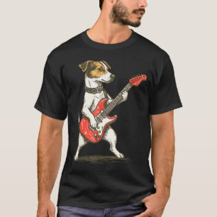 Jack Russell Terrier Dog Playing Guitar Rocker Gui T-Shirt