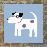 Jack Russell Terrier Dog Poster<br><div class="desc">A cute but feisty Jack Russell Terrier dog on a blue background.  These lovely little pups are also known as Parson Russell Terriers.</div>