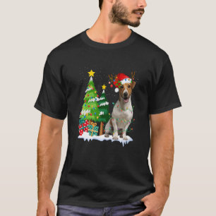 Jack Russell Terrier Dog Santa Hat Reindeer Christ T-Shirt