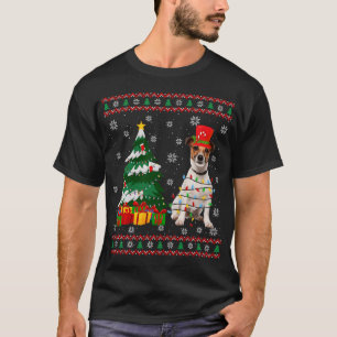Jack Russell Terrier Dog Ugly Christmas Light Paja T-Shirt