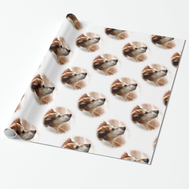 JACK RUSSELL TERRIER DOG WRAPPING PAPER (Unrolled)