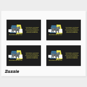 Jack Russell Terrier Dog YB Grid TriColour Rectangular Sticker