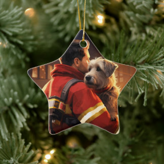 Jack Russell Terrier Fireman, Puppy, Pet Dog Lover Ceramic Ornament