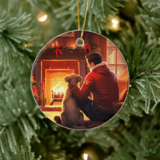 Jack Russell Terrier Fireman, Puppy, Pet Dog Lover Ceramic Ornament