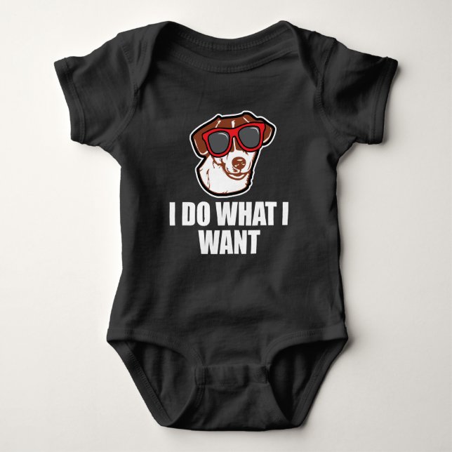 Jack Russell Terrier Funny Dog Gift Baby Bodysuit (Front)