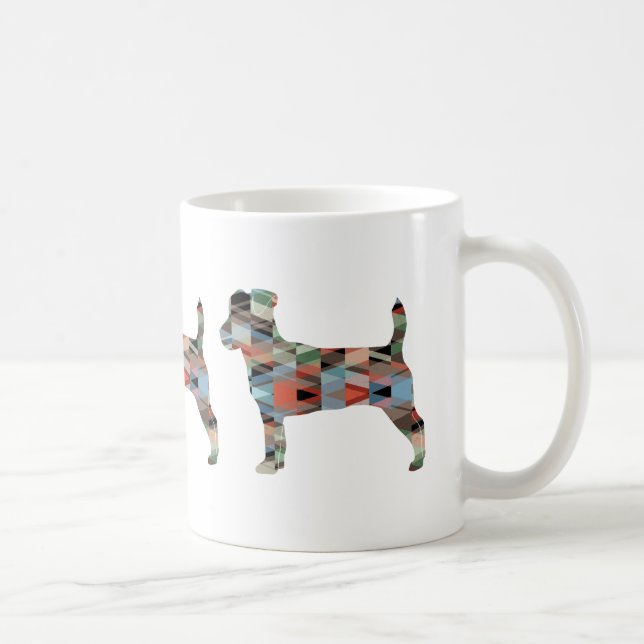 Jack Russell Terrier Geometric Pattern Silhouette Coffee Mug (Right)