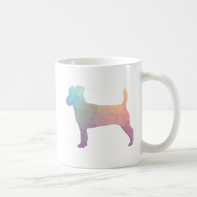 Jack Russell Terrier Geometric Pattern Silhouette Coffee Mug (Right)