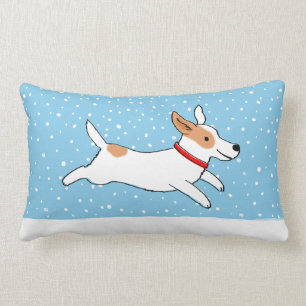 Jack Russell Terrier - Happy Winter Snow Dog Lumbar Cushion