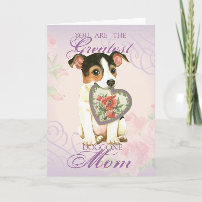 Jack Russell Terrier Heart Mum Card (Front)