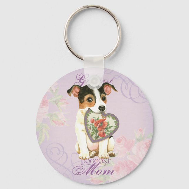 Jack Russell Terrier Heart Mum Key Ring (Front)