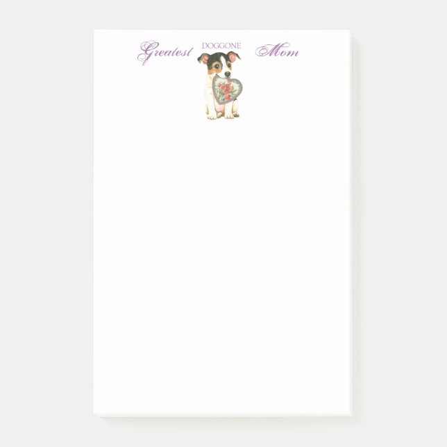 Jack Russell Terrier Heart Mum Post-it Notes (Front)