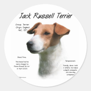 Jack Russell Terrier History Classic Round Sticker
