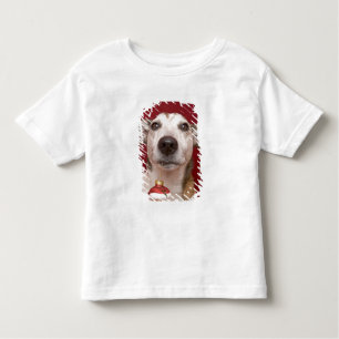 Jack Russell Terrier Holding Christmas Ornament Toddler T-Shirt