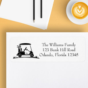 Jack Russell Terrier In Golf Cart Return Address Label