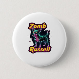 Jack Russell Terrier JRT Zombie Dog Halloween Esse 6 Cm Round Badge