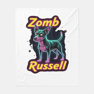 Jack Russell Terrier JRT Zombie Dog Halloween Esse Fleece Blanket