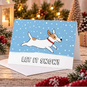 Jack Russell Terrier Let it Snow Dog Christmas Holiday Card