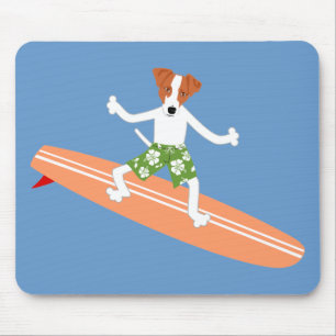Jack Russell Terrier Longboard Surfer Mouse Pad