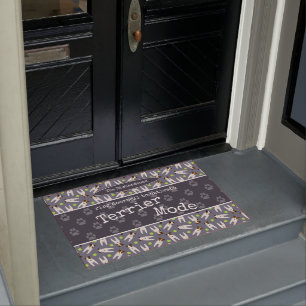 Jack Russell terrier mode personalised family name Doormat