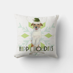 Jack Russell Terrier Monogrammed Christmas Cushion