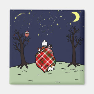 Jack Russell Terrier Mum and Starry Sky Magnet