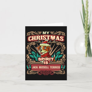Jack Russell Terrier My Christmas Spirit Dog Santa Card