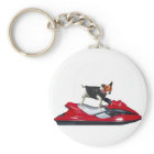 Jack Russell Terrier on Jetski keychain