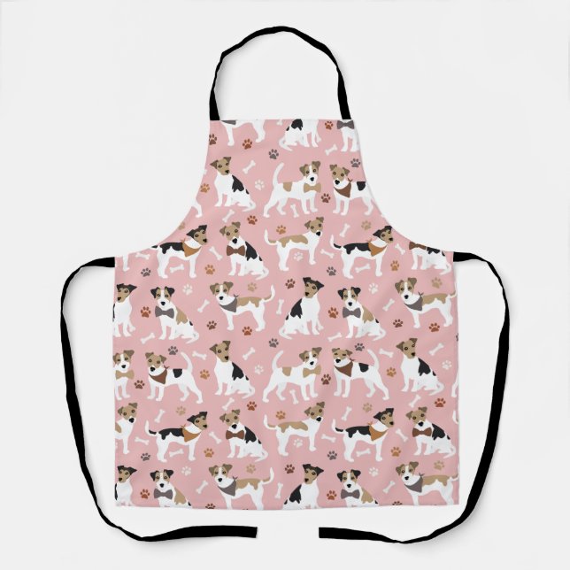 Jack Russell Terrier Paws and Bones Apron (Front)