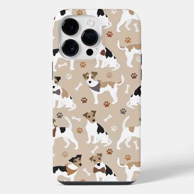 Jack Russell Terrier Paws and Bones iPhone Case (Back)
