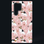 Jack Russell Terrier Paws and Bones Samsung Galaxy Case<br><div class="desc">Cute Jack Russell Terrier dogs sit and stand with paw prints and dog bones pattern.</div>