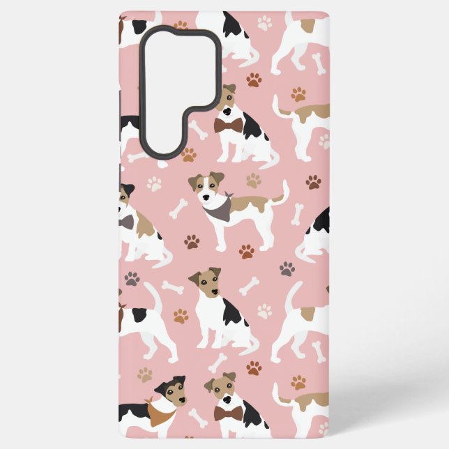 Jack Russell Terrier Paws and Bones Samsung Galaxy S22 Ultra Case (Back)
