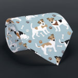 Jack Russell Terrier Paws and Bones Tie<br><div class="desc">Cute Jack Russell Terrier dogs sit and stand with paw prints and dog bones pattern.</div>