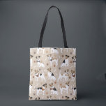 Jack Russell Terrier Paws and Bones Tote Bag<br><div class="desc">Cute Jack Russell Terrier dogs sit and stand with paw prints and dog bones pattern.</div>