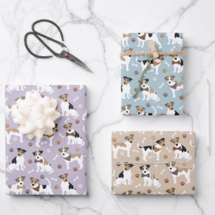 Jack Russell Terrier Paws and Bones Wrapping Paper
