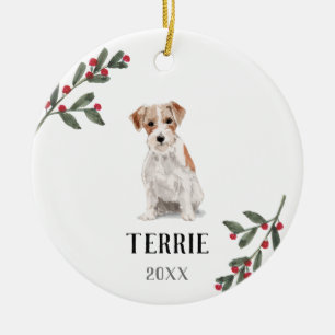 Jack Russell Terrier Personalised Christmas Dog Ceramic Ornament